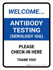 Covid-19 Antibody Testing Serology Blue Portrait - Wall Sign