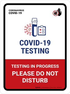 Covid-19 Testing Testing Preparation In Progress With Icon Portrait - Wall Sign