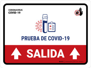 Covid-19 Testing Exit With Icon Up Arrow Spanish Landscape - Wall Sign