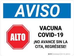 Notice: Covid-19 Vaccine Please Do Not Proceed Spanish Landscape - Wall Sign