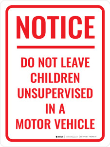 Do Not Leave Children Portrait - Wall Sign