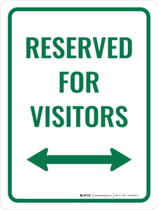 Reserved For Visitors (Double Arrow) Portrait - Wall Sign