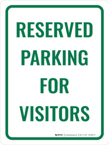 Reserved Parking For Visitors Portrait - Wall Sign