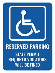 Reserved Parking Permit Required Portrait - Wall Sign