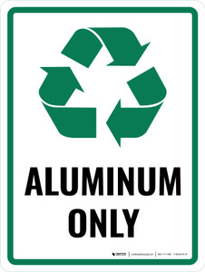 Aluminum Only with Recycle Icon Portrait - Wall Sign