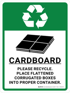 Cardboard Recycle with Icon Portrait - Wall Sign