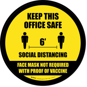 Yellow/Black - Keep This Office Safe Social Distancing Mask Not Required with Icon - Floor Sign