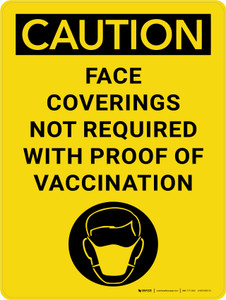 Caution: Face Coverings Not Required with Icon Portrait - Wall Sign