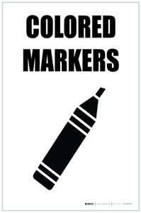 Colored Markers with Icon Portrait - Label
