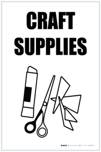 Craft Supplies with Icon Portrait - Label
