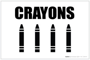 Crayons with Icon Landscape - Label