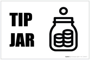 Tip Jar with Icon Landscape - Label