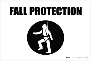 Fall Protection with Icon Landscape - Label