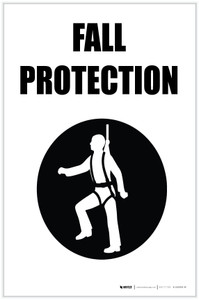 Fall Protection with Icon Portrait - Label