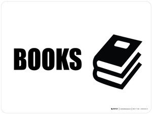 Books with Icon Landscape - Wall Sign