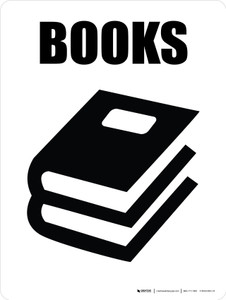 Books with Icon Portrait - Wall Sign