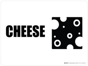 Cheese with Icon Landscape - Wall Sign