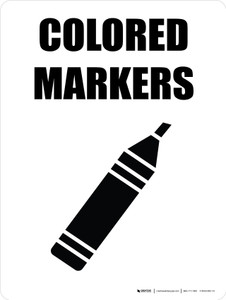 Colored Markers with Icon Portrait - Wall Sign