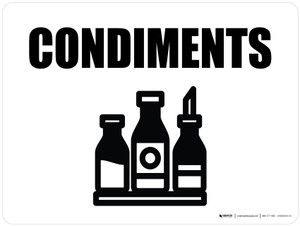 Condiments with Icon Landscape - Wall Sign