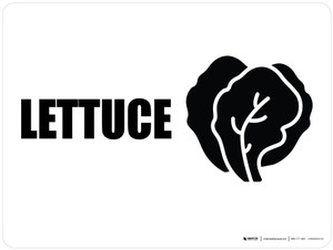 Lettuce with Icon Landscape - Wall Sign