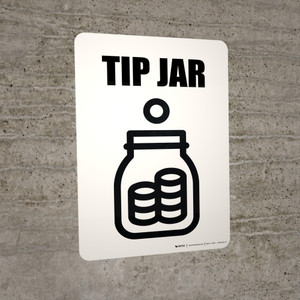 Tip Jar with Icon Portrait - Wall Sign