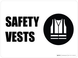 Safety Vests with Icon Landscape - Wall Sign