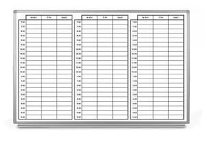 30 Minute Schedule with Alternate Days Dry-Erase Scheduling Whiteboard