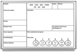 Patient Bedside Dry-Erase Hospital Whiteboard (Version 2)