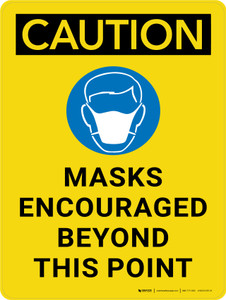 Caution: Masks Encouraged Beyond This Point - Wall Sign