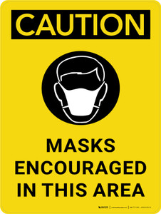 Caution: Masks Encouraged In This Area - Wall Sign