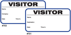 Visitor Badges with Visitor Pass Registry Book