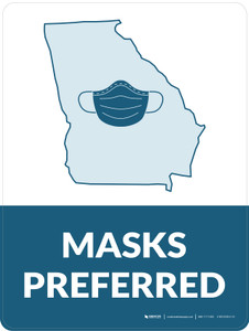 Masks Preferred Georgia State Outline - Wall Sign