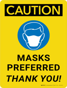 Masks Preferred Thank You - Wall Sign