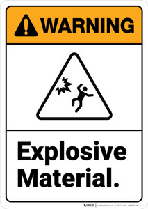 Warning: Combustible Explosive Material - Wall Sign
