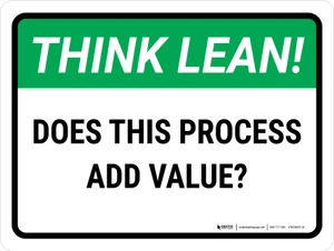 Think Lean: Does this process add value Landscape - Wall Sign