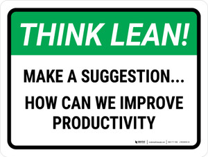 Think Lean: Make a Suggestion Landscape - Wall Sign