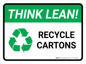 Think Lean: Recycle Cartons Landscape - Wall Sign