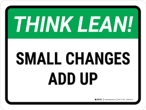 Think Lean: Small Changes Add Up Landscape - Wall Sign