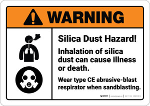 Warning: Silica Dust Hazard Inhalation Cause Illness - Wall Sign
