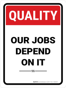 Quality: Our Jobs Depends on it Portrait - Wall Sign