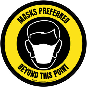 Masks Preferred Beyond This Point With Icon - Floor Sign