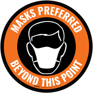 Masks Preferred Beyond This Point Red - Floor Sign