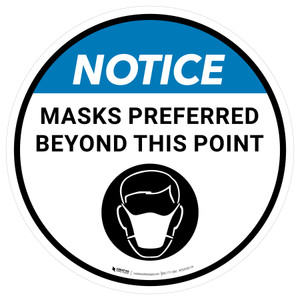 Notice: Masks Preferred Beyond This Point - Floor Sign