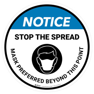 Notice: Stop The Spread Mask Preferred Beyond This Point - Floor Sign