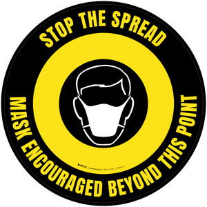 Stop The Spread Mask Encouraged Beyond This Point - Floor Sign