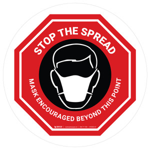 Stop The Spread Mask Encouraged Beyond This Point Stop Circle - Floor Sign