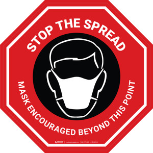 Stop The Spread Mask Encouraged Beyond This Point Stop - Floor Sign