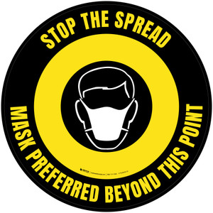 Stop The Spread Mask Preferred Beyond This Point - Floor Sign