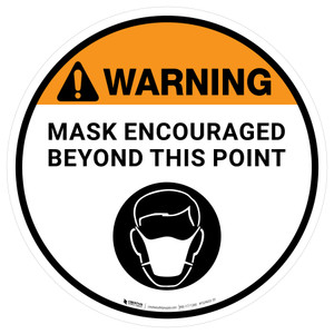 Warning: Mask Encouraged Beyond This Point with Icon - Floor Sign