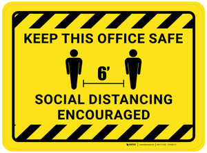 Keep This Office Safe - Social Distancing Encouraged Rectangular - Floor Sign